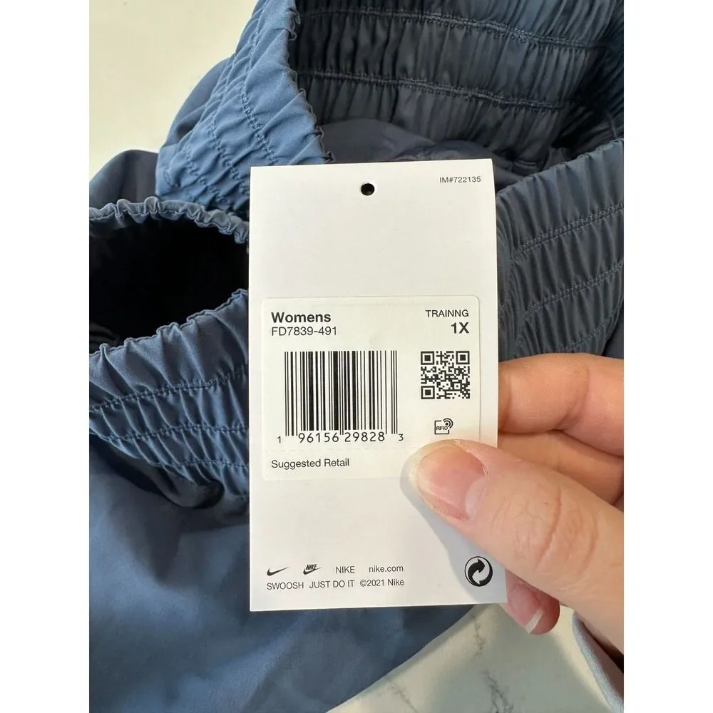 NWT Nike Dri-Fit Ultra High Waisted Brief Lined Training Shorts Blue Size 1X - Picture 6 of 9